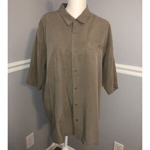 Columbia GRT Shirt Men's Size L Checked Brown short sleeve button front collar